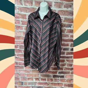 Ashley Stewart Black & Red‎ Striped Button-Down Shirt – Women’s 20W